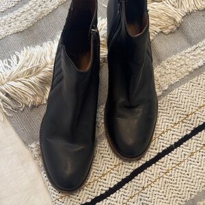 Frye Black Leather Heeled Boots